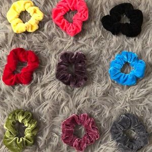 9 piece velvet scrunchie set
